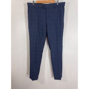 Savile Row‎ Brixton Men Blue Plaid Dress Career Pants Size 42R 36W